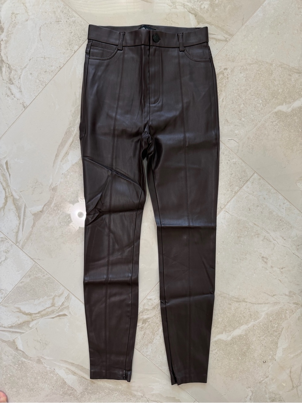 Zara Brown Faux Leather Pants